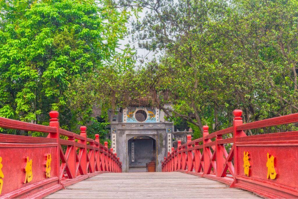 Ngoc Son Temple From The Huc Bridge