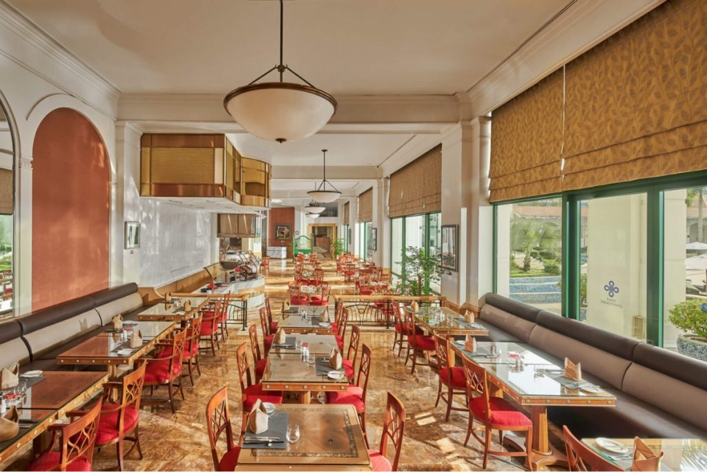 Elegant dining space at Cafe Promenade